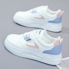 Stylish Lace Up Sport Shoes Block Skate Low Top Sneakers