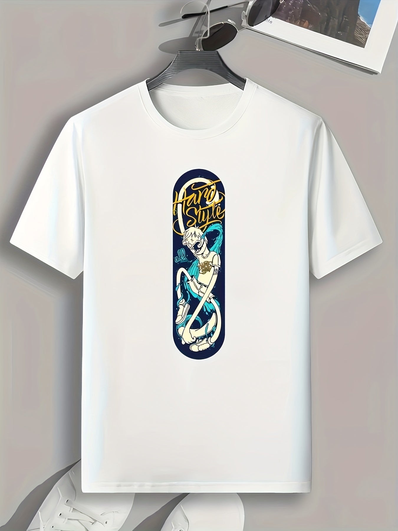 Men's Hard Style Print Graphic T-shirt for Summer