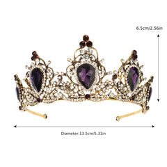 Rhinestone Crown Headband Purple Green Hairband