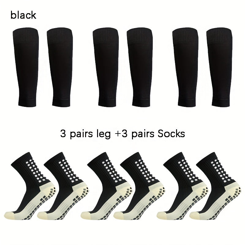 6 Pairs Sports Soccer Socks Breathable Sweat Absorbing Leg Cover