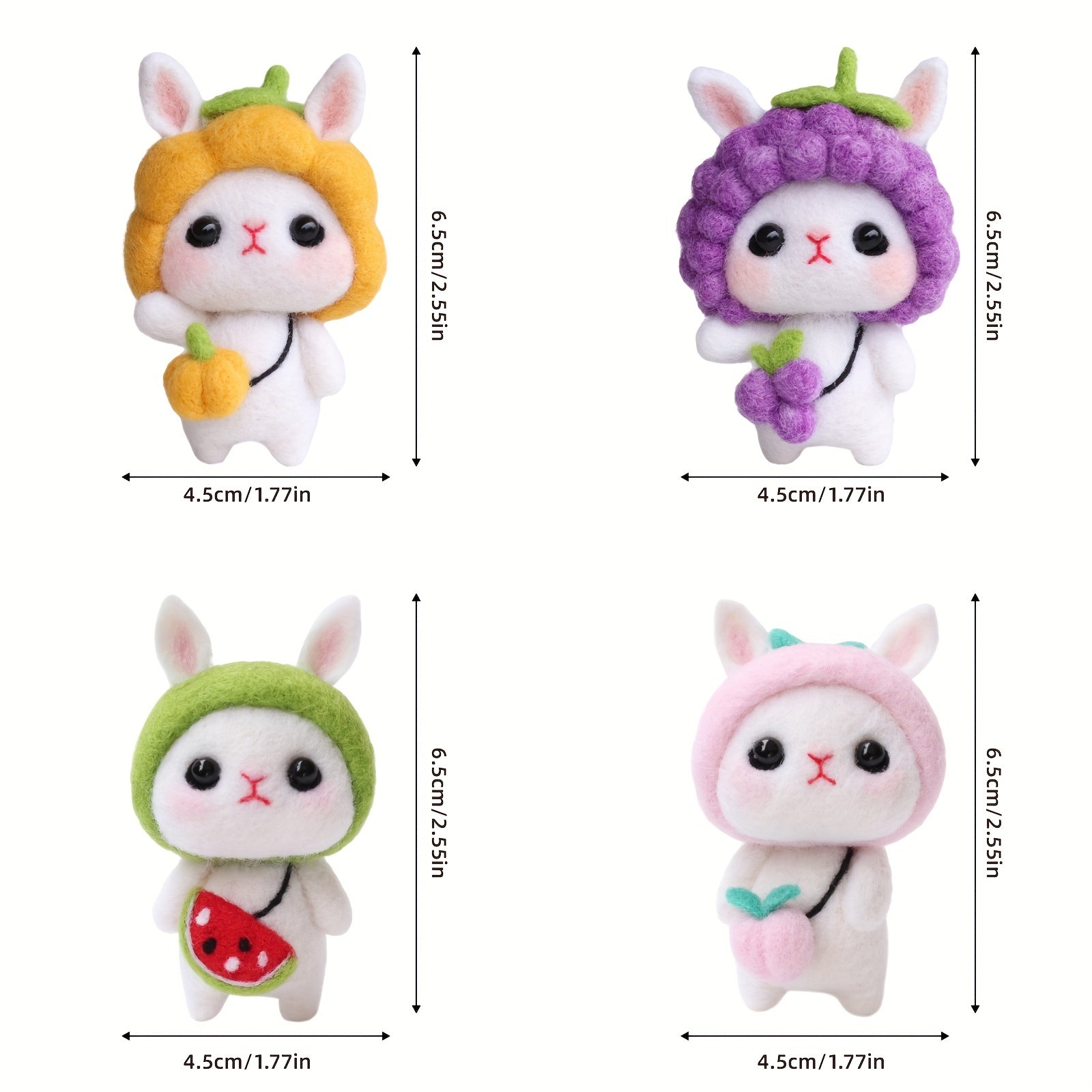 4pcs English Rabbit Doll Wool Felt DIY Material Pack