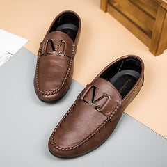 Men's Comfy Moc Toe Loafer Shoes Slip On Non-slip