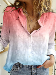 Ombre Long Sleeve Button Up Shirt
