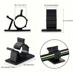 Adjustable Nylon Cable Clamp Bracket for Data Cables, 0.4-0.5in Diameter
