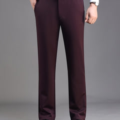 Men's Solid Stretch Dress Pants for Business