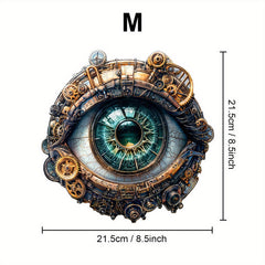 Steampunk Mechanical Eye Wooden Jigsaw Puzzle - Unique Animal Shapes
