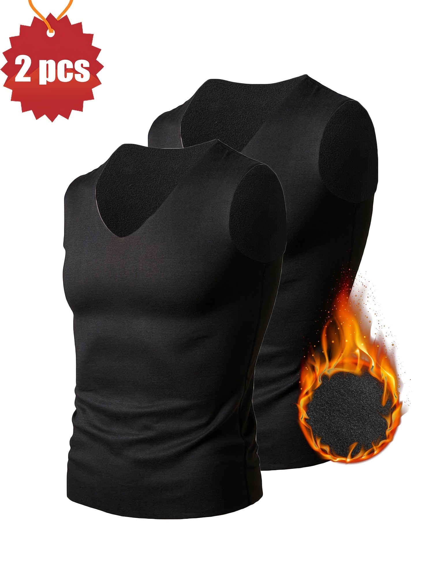 Men's Quick Dry Fleece Tank Top V Neck Sleeveless Shirt