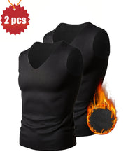 Men's Quick Dry Fleece Tank Top V Neck Sleeveless Shirt