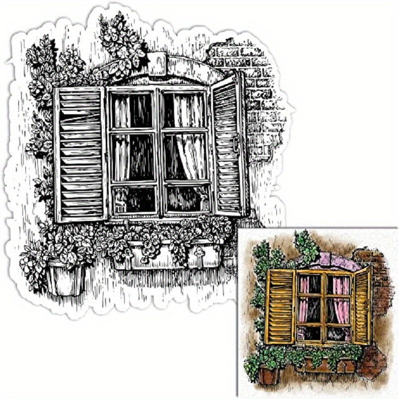 Spring Leaves Wood Window Clear Stamp for Card Making