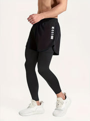 Men's 2-in-1 Compression Shorts Quick Drying Active Leggings