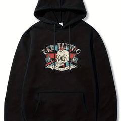 Men's Graphic Print Hoodie with Kangaroo Pocket