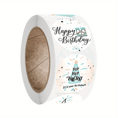 500pcs Happy Birthday Decoration Sticker 1.0inch Envelope Birthday Gift Label