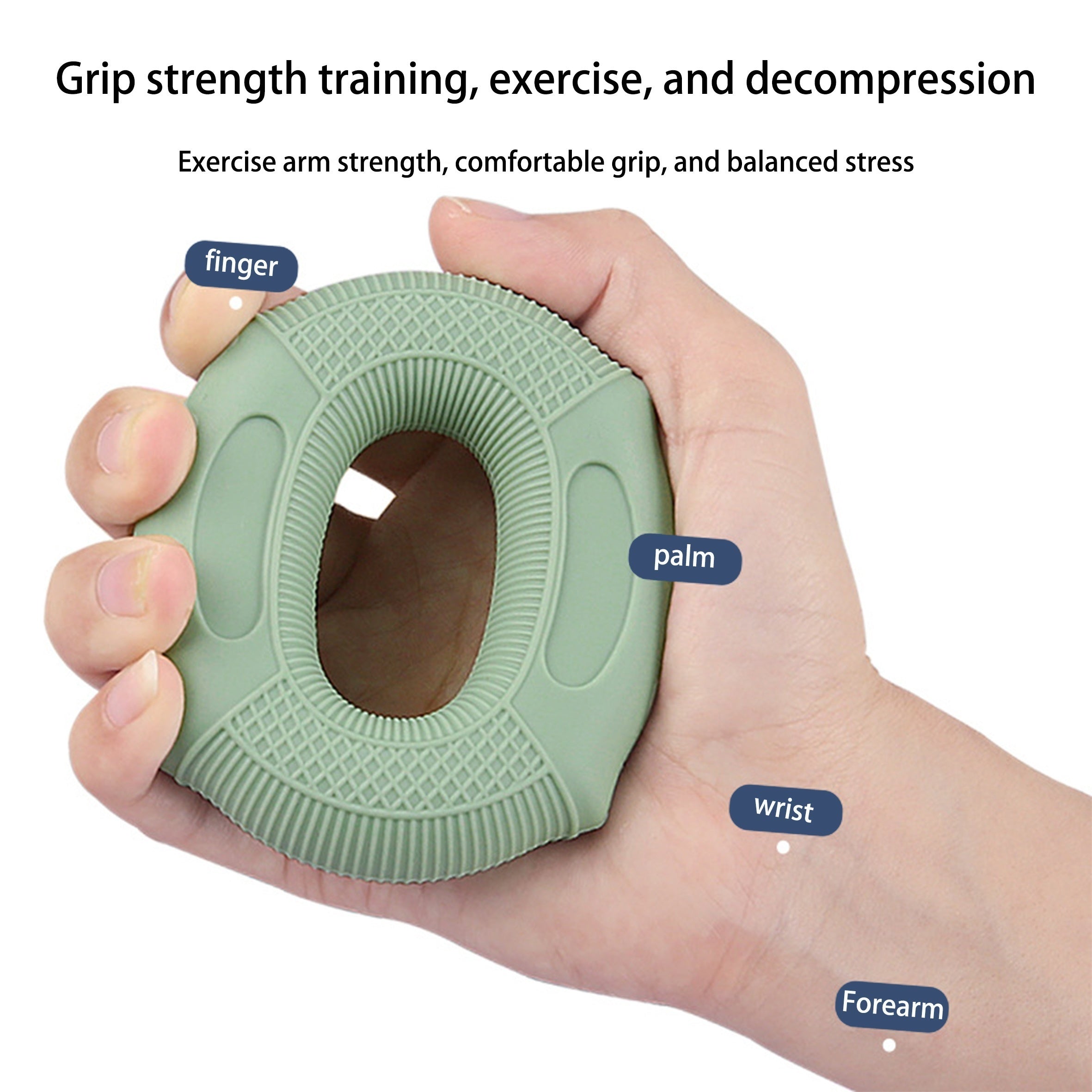 Silicone Striped Grip Ring for Fitness Finger Wrist Arm Muscle Exercise