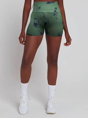 Tie Dye Biker Shorts Tummy Control Wide Waistband
