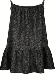 Ditsy Floral Print Dress Spaghetti Strap Ruched Dress