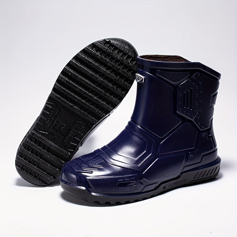Women's Dark Rain Boots Anti skid & Waterproof Slip On Shoes