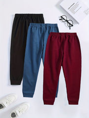 3pcs Boys Active Sweatpants Smiling Print Kids Clothing