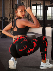 Tie Dye Butt Lifting Yoga Sports Leggings High Waist