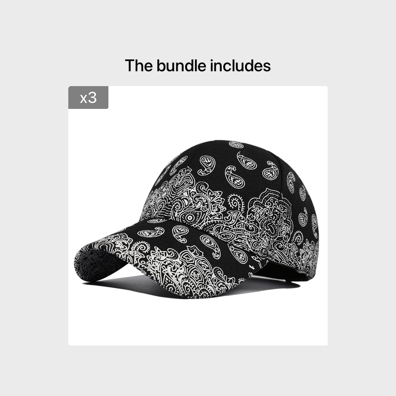 Men's Cashew Flower Printed Baseball Cap Street Hip Hop Cap Sun Visor