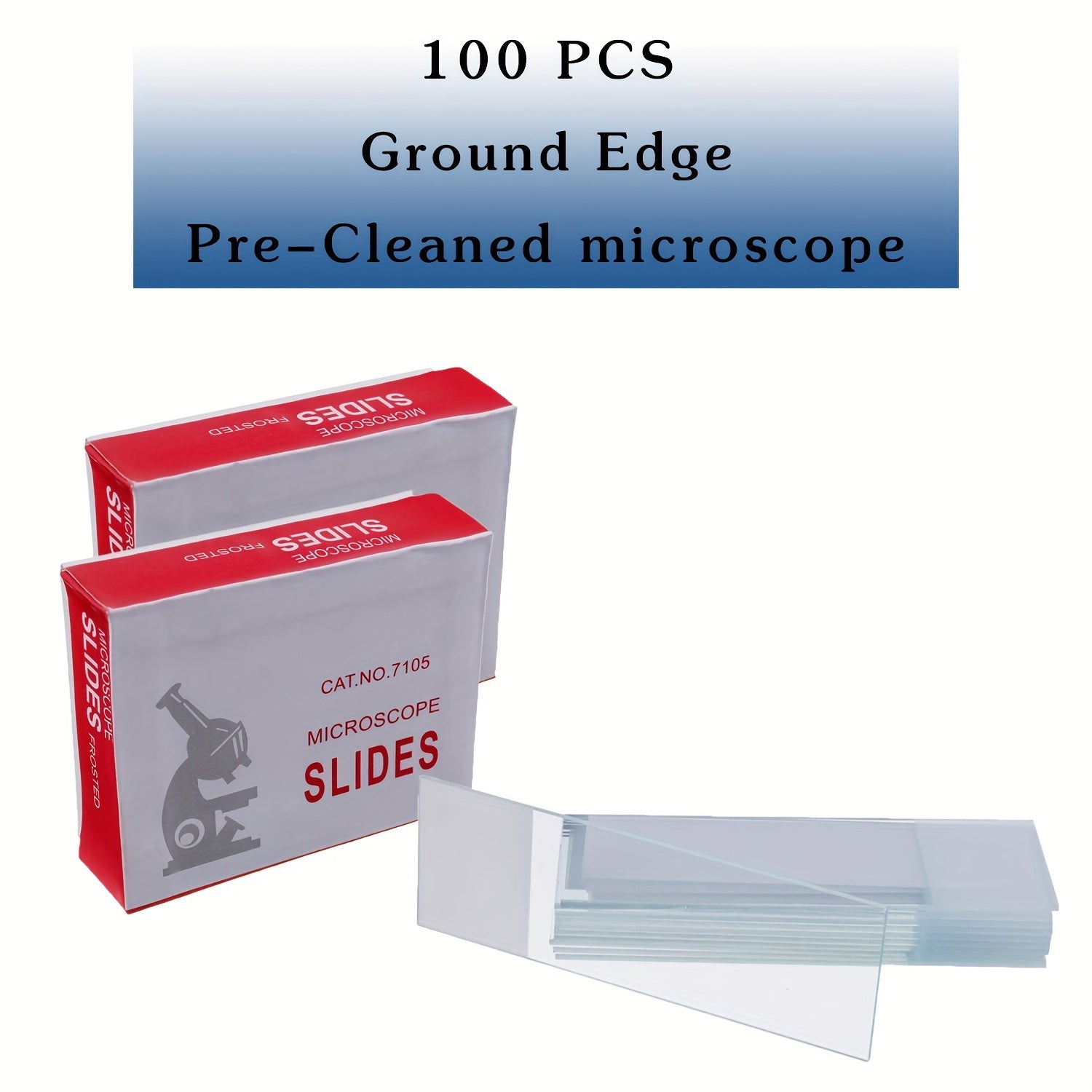100 Pre-Cleaned Microscope Slides & 200 Cover Glasses Bundle