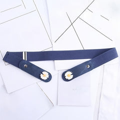 Girls Adjustable Denim Belt with Daisy Decoration