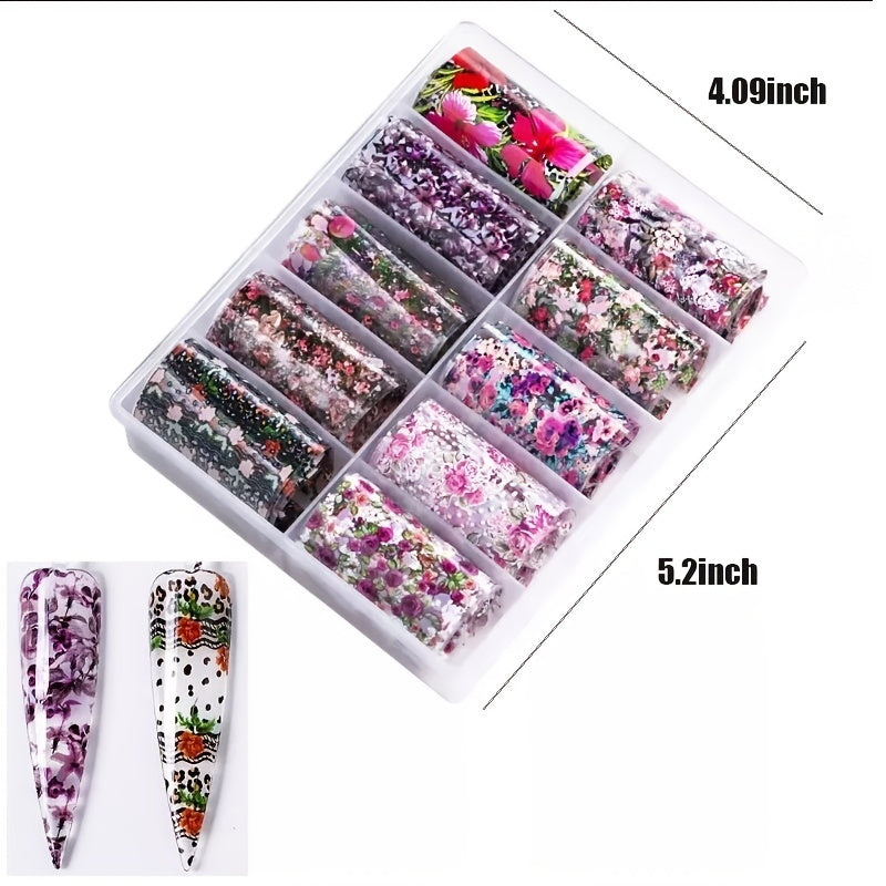 Spring Flower Nail Wraps Adhesive Decals for Manicure