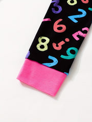 Girl's Math Genius Pajama Set Long Sleeve Top & Pants