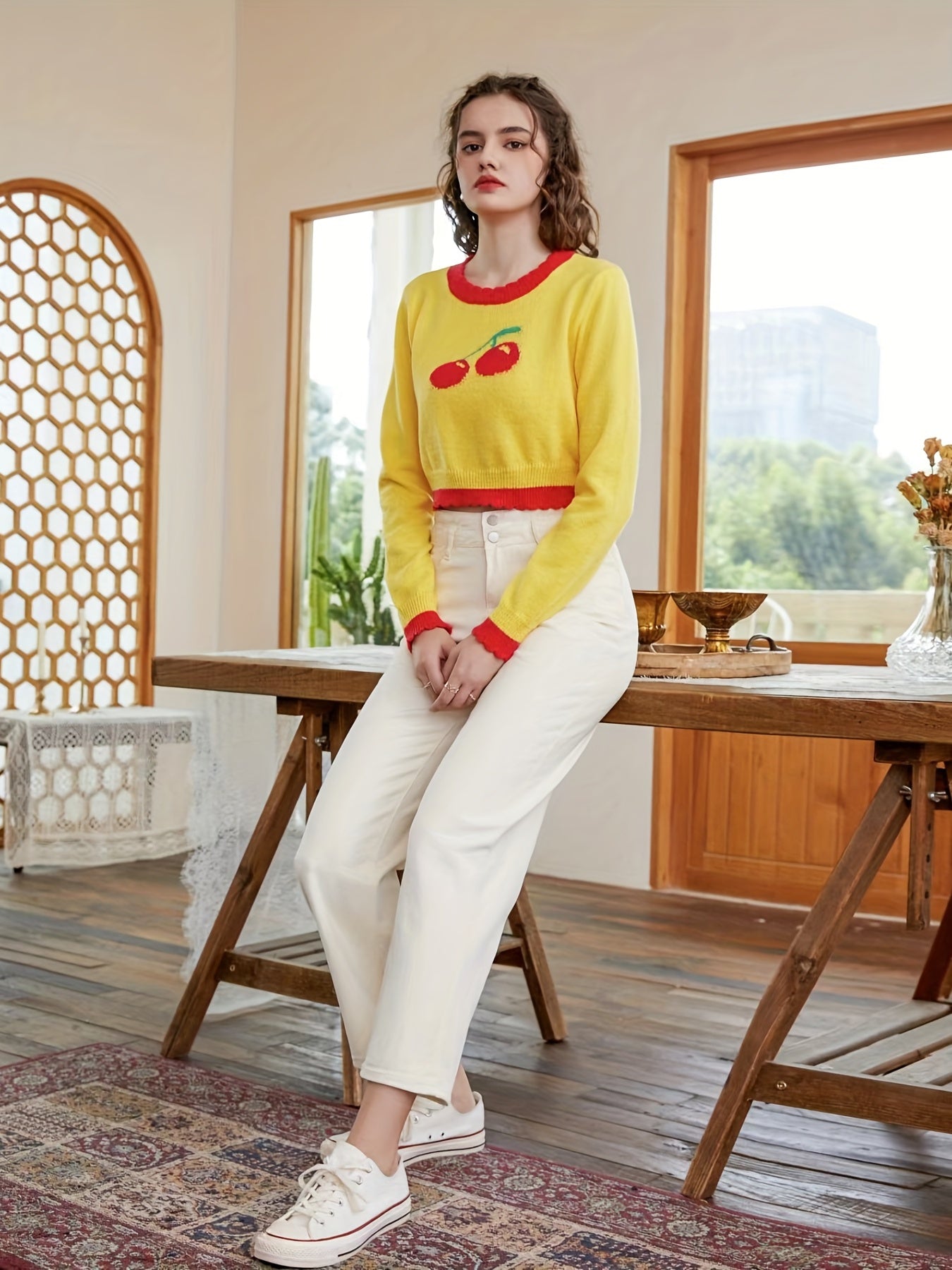 Solid Double Button Jeans for Women