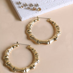 3 Pairs Punk Big Hoop & Rhinestone Stud Earrings Set