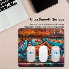 Graffiti Style Square Mouse Pad 20x24cm for Home Office Use