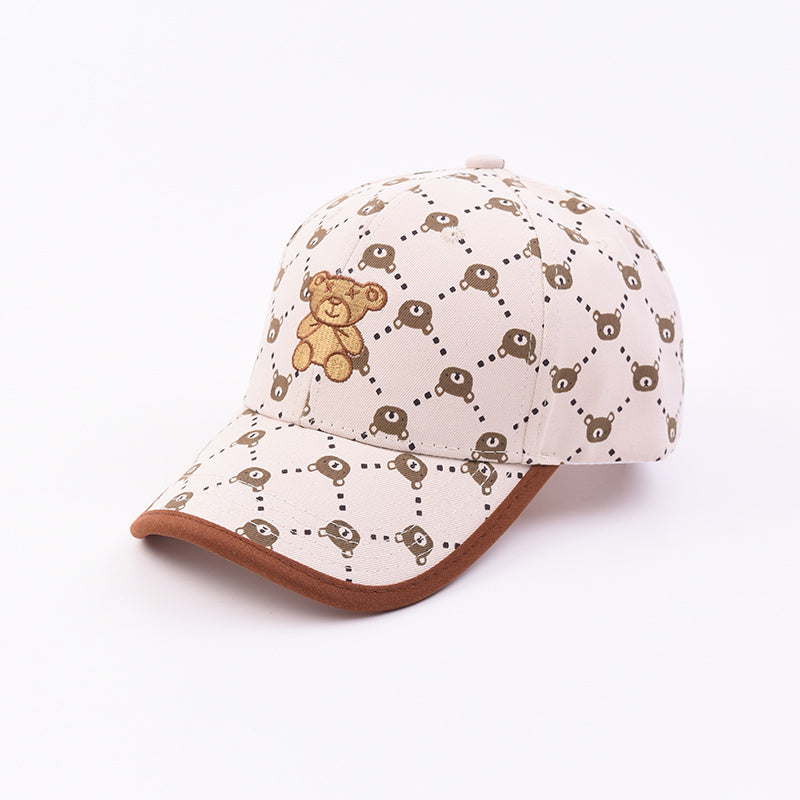 Kids Baseball Cap Bear Embroidered Sun Protection Sunshade Hat
