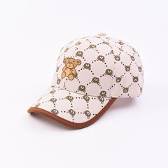 Kids Baseball Cap Bear Embroidered Sun Protection Sunshade Hat