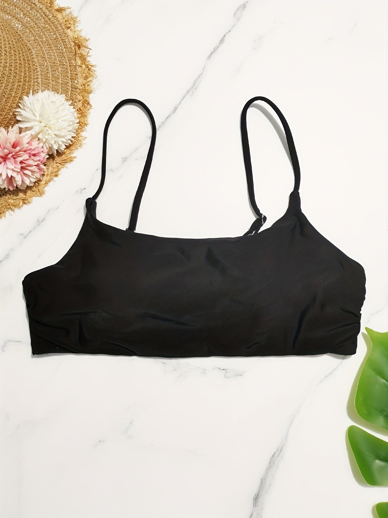 Adjustable Spaghetti Strap Bikini Top Beachwear