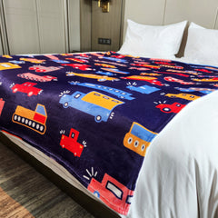 Cartoon Car Digital Printing Blanket Flannel Leisure Blanket