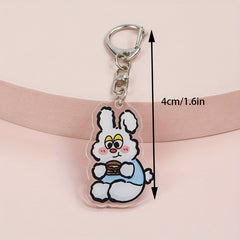 Bunny Acrylic Keychain Pendant, Bag Accessory