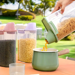 2.5L Plastic Food Storage Container with Measuring Cup & Grain Dispenser