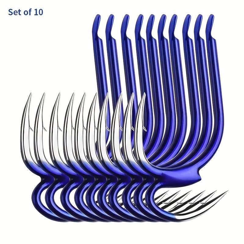 10pcs Circle Fish Hooks High Carbon Steel Barbed Hooks For Fishing
