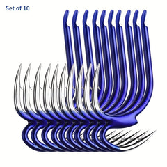 10pcs Circle Fish Hooks High Carbon Steel Barbed Hooks For Fishing