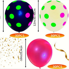 Neon Polka Dot Blacklight Balloons - Glow In The Dark Balloons