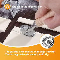 Long Handle Pasta Wheel Durable Zinc Alloy Ravioli for Kitchen and Home