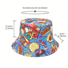 Print Bucket Hat Hip Hop Sun Protection Hat For Men And Women