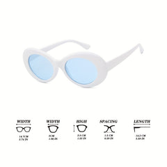 Men's Retro Round Frame Oval Sunglasses