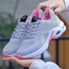 Women's Lace up Mesh Sneakers with Air Cushion