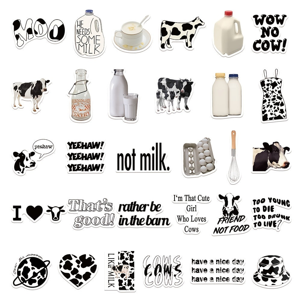 65pcs Cow Style Stickers DIY Waterproof Decoration Kit