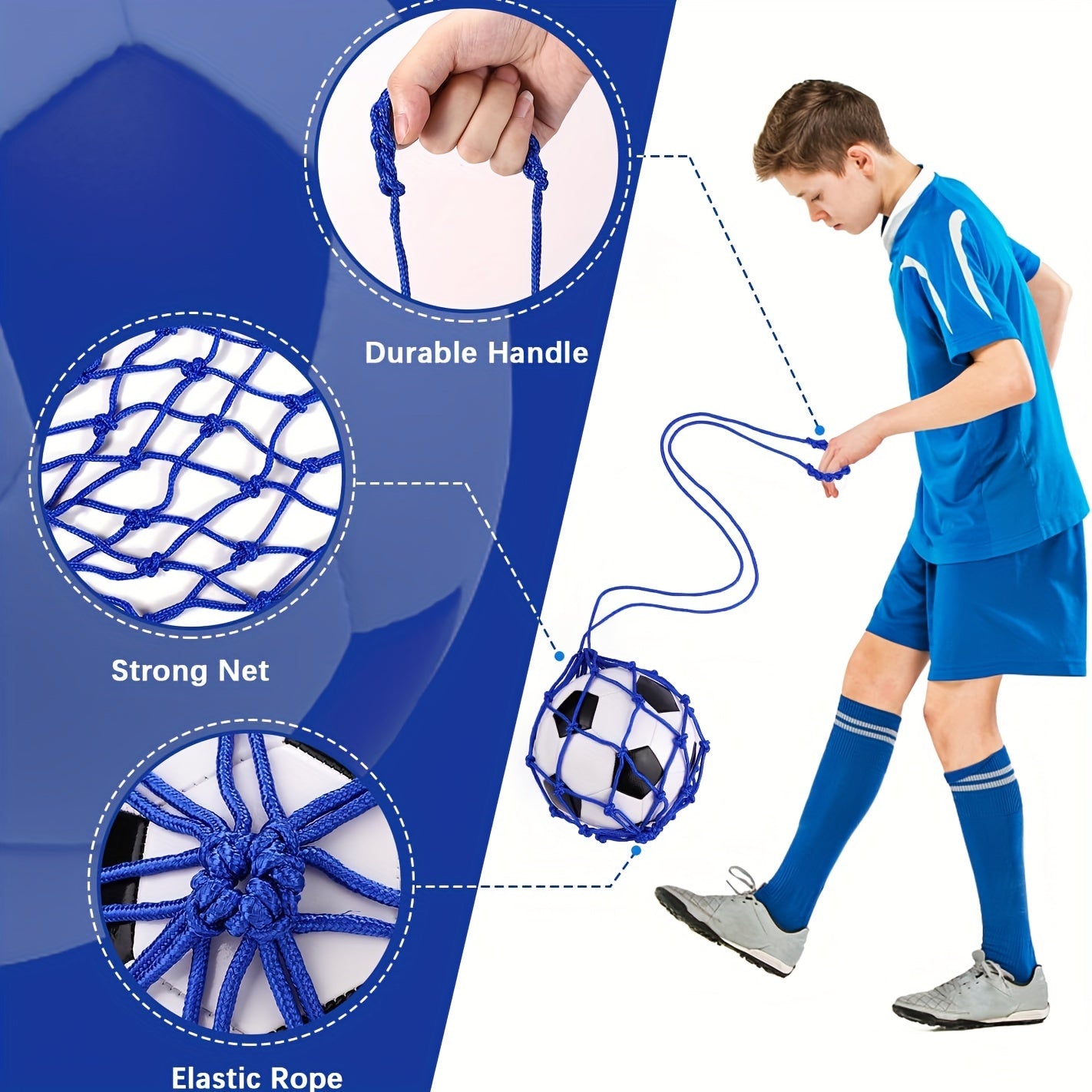 Football Kick Trainer Soccer Ball Net Kicker Fits Ball Size 3 4 5