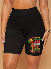 Juneteenth High Rise Figure Print Biker Shorts