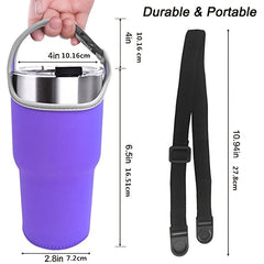 Portable Tumbler Carrier for 30 oz Mugs Insulated Coffee Mug Holder with Pouch