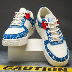 Men's Graphic Skate Shoes Good Traction Breathable Lace-Up Sneakers