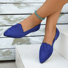 Women's Pointed Toe Flat Loafers Slip On Soft Sole Flat Shoes