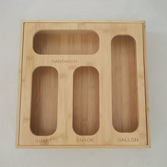 Bamboo Zipper Bag Storage Box 6-In-1 Fresh Keeping Organizer